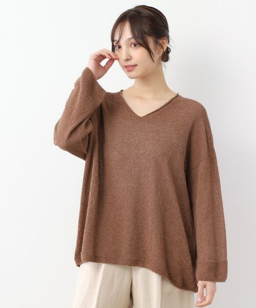 LAURA ASHLEY / ローラ アシュレイ ニット・セーター | 【日本製】ツムギ Vネックプルオーバー | 詳細9