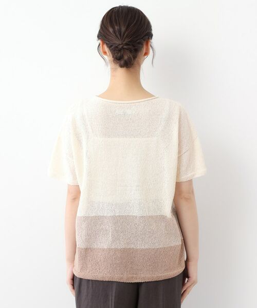 LAURA ASHLEY / ローラ アシュレイ ニット・セーター | 【日本製】ツムギ 裾ボーダー半袖プルオーバー | 詳細15