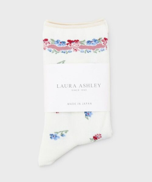 LAURA ASHLEY/ローラ アシュレイ 【ギフトにおすすめ!日本製】ウェストウェル バンチ柄 ソックス ホワイト(101) 00(FREE) LAURA ASHLEY/ローラ アシュレイ 【ギフトにおすすめ!日本製】ウェストウェル バンチ柄 ソックス ホワイト(101) 00(FREE)