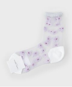 LAURA ASHLEY / ローラ アシュレイ ソックス | シモーヌ柄 シアー靴下