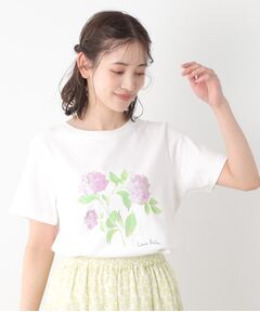 LAURA ASHLEY / ローラ アシュレイ Tシャツ | 【コットン100％／洗える】ハイドランジア柄Tシャツ