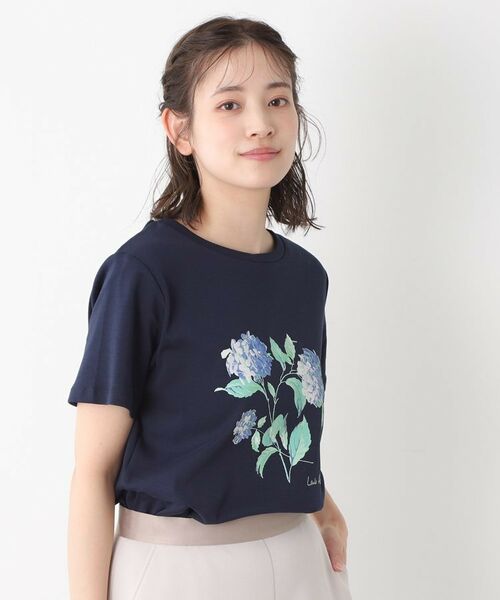 LAURA ASHLEY / ローラ アシュレイ Tシャツ | 【コットン100％／洗える】ハイドランジア柄Tシャツ | 詳細10