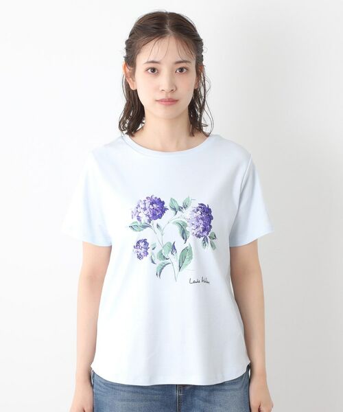 LAURA ASHLEY / ローラ アシュレイ Tシャツ | 【コットン100％／洗える】ハイドランジア柄Tシャツ | 詳細13