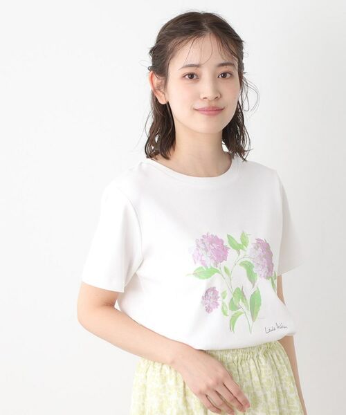 LAURA ASHLEY / ローラ アシュレイ Tシャツ | 【コットン100％／洗える】ハイドランジア柄Tシャツ | 詳細2