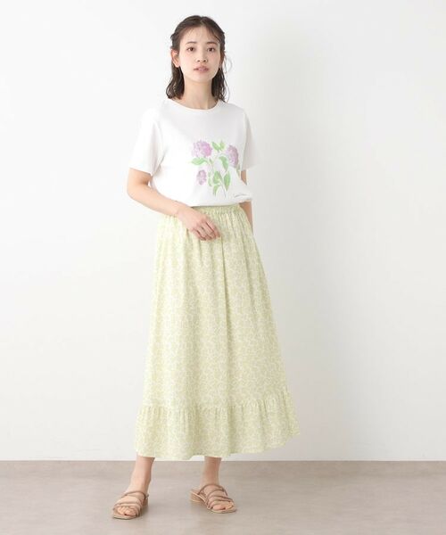 LAURA ASHLEY / ローラ アシュレイ Tシャツ | 【コットン100％／洗える】ハイドランジア柄Tシャツ | 詳細3