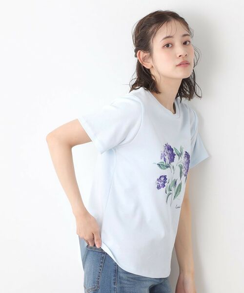 LAURA ASHLEY / ローラ アシュレイ Tシャツ | 【コットン100％／洗える】ハイドランジア柄Tシャツ | 詳細6