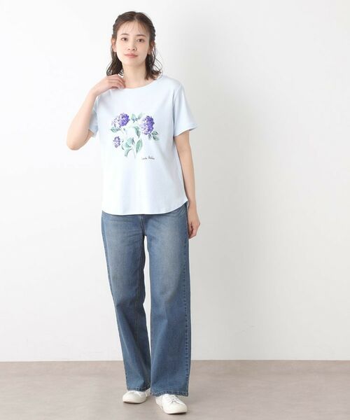 LAURA ASHLEY / ローラ アシュレイ Tシャツ | 【コットン100％／洗える】ハイドランジア柄Tシャツ | 詳細7