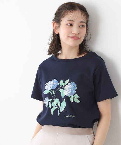 LAURA ASHLEY / ローラ アシュレイ Tシャツ | 【コットン100％／洗える】ハイドランジア柄Tシャツ | 詳細9