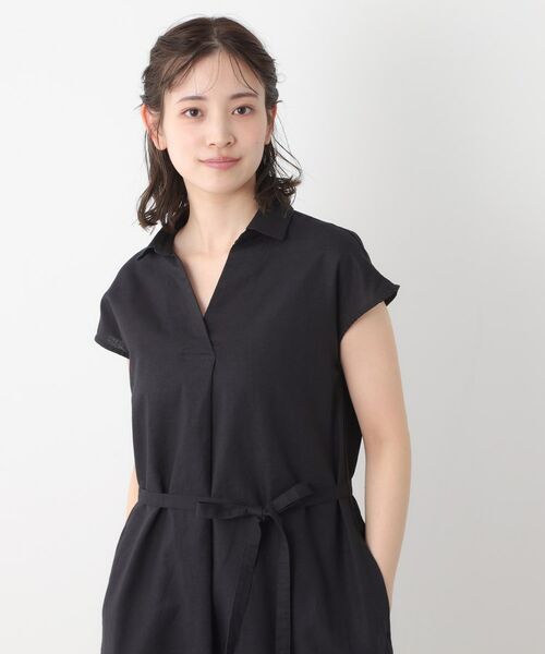 LAURA ASHLEY / ローラ アシュレイ ロング・マキシ丈ワンピース | 【綿麻素材/ペチコート付き】シャツワンピース | 詳細1