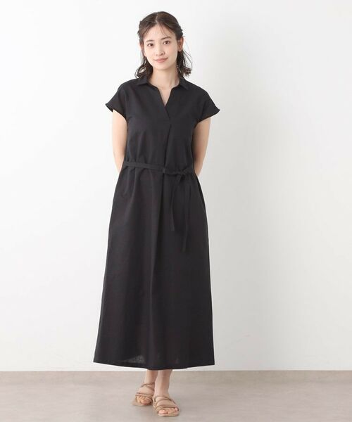 LAURA ASHLEY / ローラ アシュレイ ロング・マキシ丈ワンピース | 【綿麻素材/ペチコート付き】シャツワンピース | 詳細3