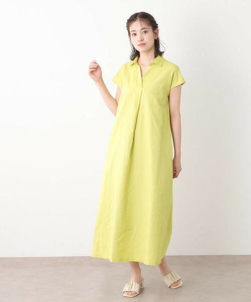 LAURA ASHLEY / ローラ アシュレイ ロング・マキシ丈ワンピース | 【綿麻素材/ペチコート付き】シャツワンピース | 詳細6