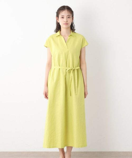 LAURA ASHLEY / ローラ アシュレイ ロング・マキシ丈ワンピース | 【綿麻素材/ペチコート付き】シャツワンピース | 詳細9