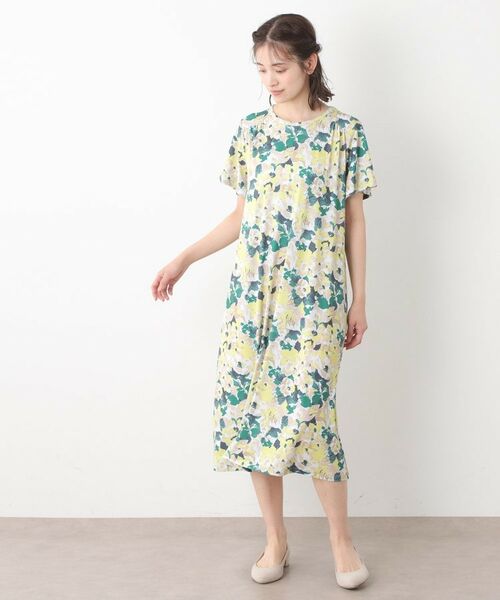 LAURA ASHLEY / ローラ アシュレイ ミニ丈・ひざ丈ワンピース | 【洗える/ジャージ素材/同柄アイテムあり】】オーズビー ハイドランジア柄 ワンピース | 詳細3