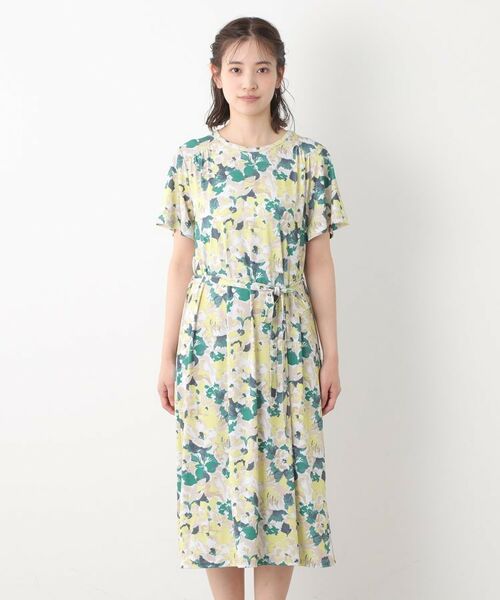 LAURA ASHLEY / ローラ アシュレイ ミニ丈・ひざ丈ワンピース | 【洗える/ジャージ素材/同柄アイテムあり】】オーズビー ハイドランジア柄 ワンピース | 詳細5