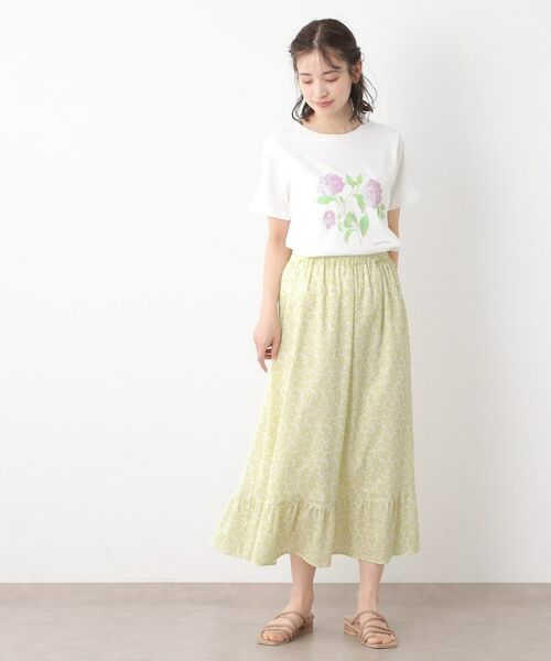 LAURA ASHLEY / ローラ アシュレイ ロング・マキシ丈スカート | 【コットン100％／洗える／同柄アイテムあり】ハーゲート リーブス柄 ティアードスカート | 詳細2