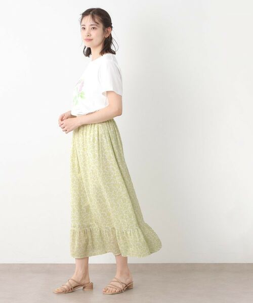 LAURA ASHLEY / ローラ アシュレイ ロング・マキシ丈スカート | 【コットン100％／洗える／同柄アイテムあり】ハーゲート リーブス柄 ティアードスカート | 詳細3