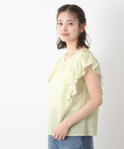 LAURA ASHLEY / ローラ アシュレイ シャツ・ブラウス | 【コットン100％／洗える／同柄アイテムあり】ハーゲート リーブス柄 フリルブラウス | 詳細1