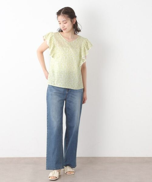 LAURA ASHLEY / ローラ アシュレイ シャツ・ブラウス | 【コットン100％／洗える／同柄アイテムあり】ハーゲート リーブス柄 フリルブラウス | 詳細3