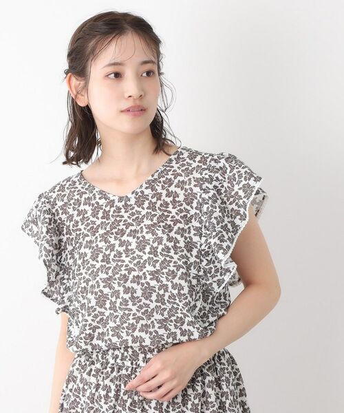 LAURA ASHLEY / ローラ アシュレイ シャツ・ブラウス | 【コットン100％／洗える／同柄アイテムあり】ハーゲート リーブス柄 フリルブラウス | 詳細5