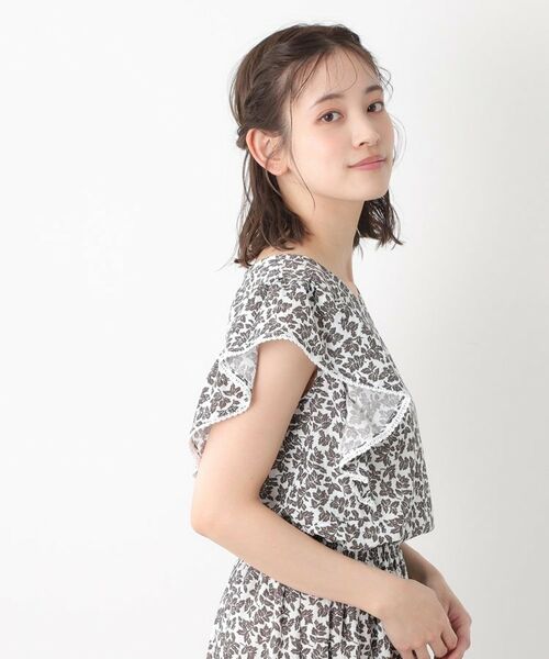 LAURA ASHLEY / ローラ アシュレイ シャツ・ブラウス | 【コットン100％／洗える／同柄アイテムあり】ハーゲート リーブス柄 フリルブラウス | 詳細6