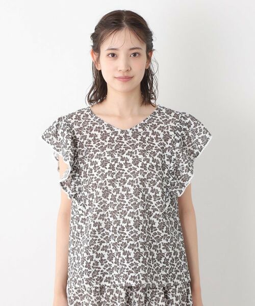 LAURA ASHLEY / ローラ アシュレイ シャツ・ブラウス | 【コットン100％／洗える／同柄アイテムあり】ハーゲート リーブス柄 フリルブラウス | 詳細9