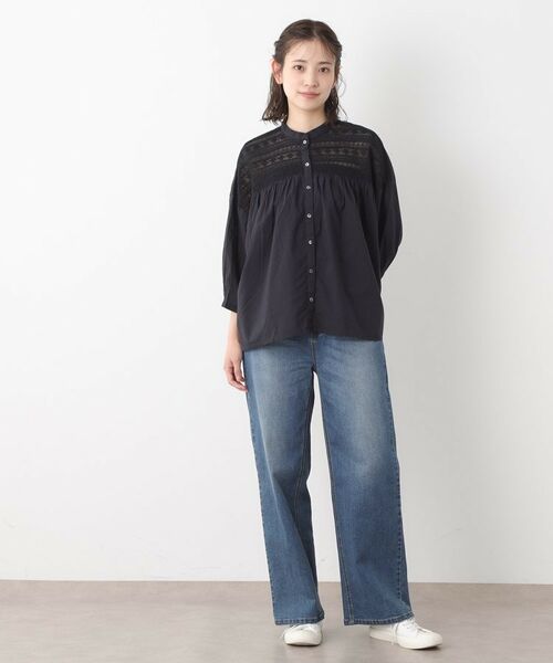 LAURA ASHLEY / ローラ アシュレイ シャツ・ブラウス | 【七分袖／コットン100％／洗える】リバーレースブラウス | 詳細7