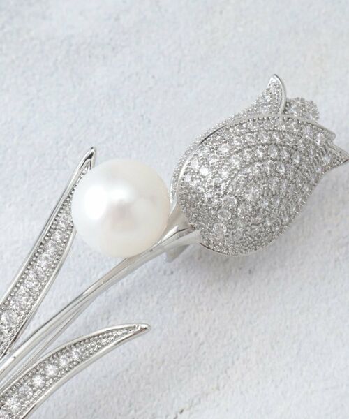 LAURA ASHLEY / ローラ アシュレイ ブローチ・コサージュ | 【淡水パール／ストーン】チューリップブローチ | 詳細4