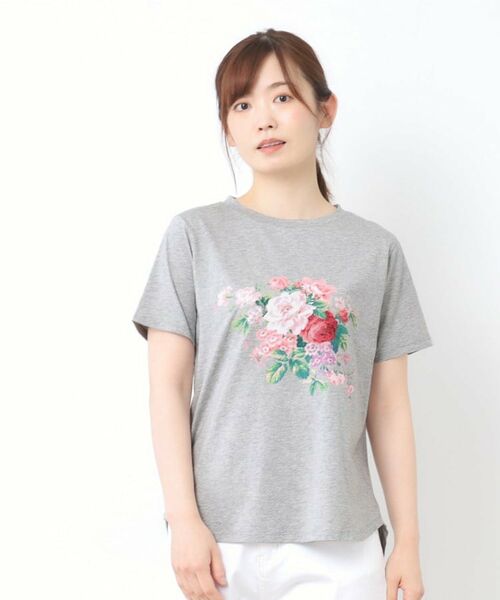 LAURA ASHLEY / ローラ アシュレイ Tシャツ | 【接触冷感/UVカット／コットン100％】ストウ柄 Tシャツ | 詳細5