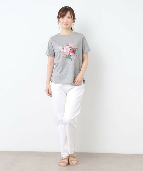 LAURA ASHLEY / ローラ アシュレイ Tシャツ | 【接触冷感/UVカット／コットン100％】ストウ柄 Tシャツ | 詳細6