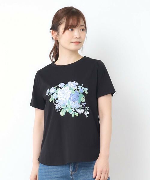 LAURA ASHLEY / ローラ アシュレイ Tシャツ | 【接触冷感/UVカット／コットン100％】ストウ柄 Tシャツ | 詳細9