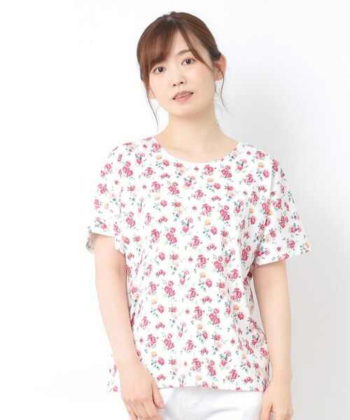 LAURA ASHLEY / ローラ アシュレイ カットソー | 【接触冷感/コットン100％】アルバティーン柄 Tシャツ | 詳細1