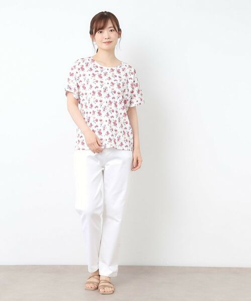 LAURA ASHLEY / ローラ アシュレイ カットソー | 【接触冷感/コットン100％】アルバティーン柄 Tシャツ | 詳細3