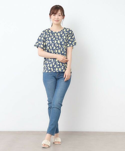 LAURA ASHLEY / ローラ アシュレイ カットソー | 【接触冷感/コットン100％】アルバティーン柄 Tシャツ | 詳細6