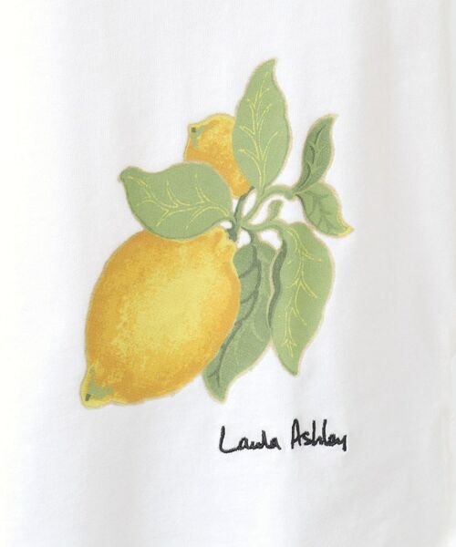 LAURA ASHLEY / ローラ アシュレイ カットソー | 【接触冷感/UVカット／コットン100％】レモン グローブ柄 Tシャツ | 詳細4