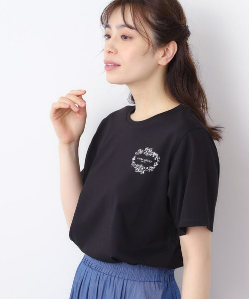 LAURA ASHLEY / ローラ アシュレイ Tシャツ | 【日本製】フローラルクラウン ロゴTシャツ | 詳細5