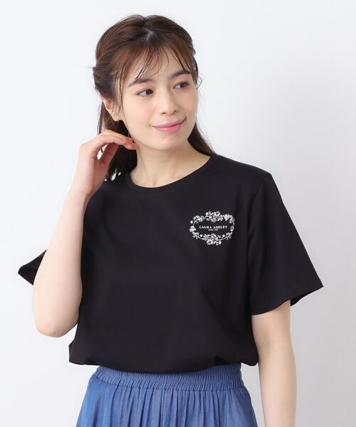 LAURA ASHLEY / ローラ アシュレイ Tシャツ | 【日本製】フローラルクラウン ロゴTシャツ | 詳細6