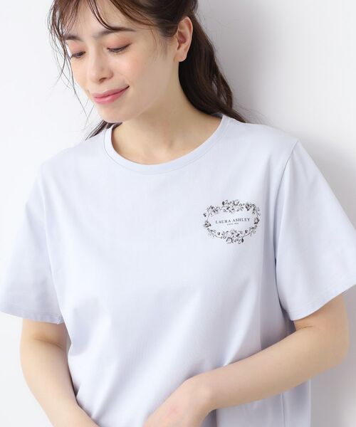 LAURA ASHLEY / ローラ アシュレイ Tシャツ | 【日本製】フローラルクラウン ロゴTシャツ | 詳細9