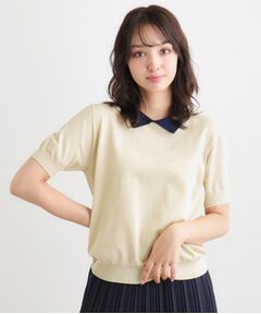 Laura Ashley 大きいサイズ XLサイズ セレブ 高級 トップス LAURA ASHLEY ブラウス シャツ 「襟刺繍」ラウンドカラー