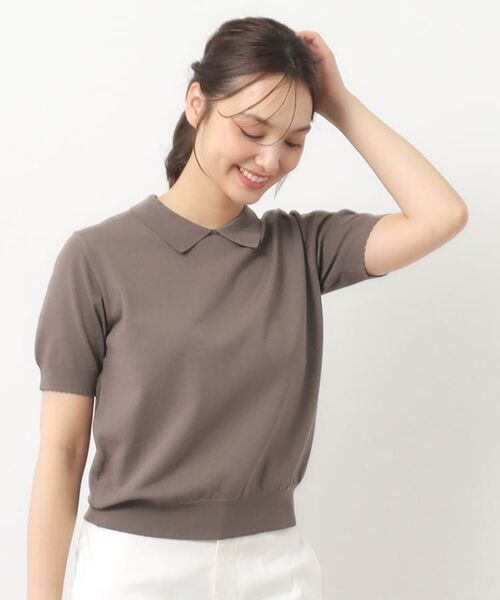 LAURA ASHLEY / ローラ アシュレイ ニット・セーター | 【UVカット/洗える】衿付きサマーニット | 詳細1