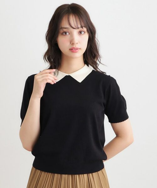 LAURA ASHLEY / ローラ アシュレイ ニット・セーター | 【UVカット/洗える】衿付きサマーニット | 詳細5