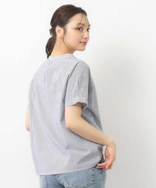 LAURA ASHLEY / ローラ アシュレイ シャツ・ブラウス | 【日本製/ワンマイルウエア】スタンドカラー半袖ブラウス | 詳細10