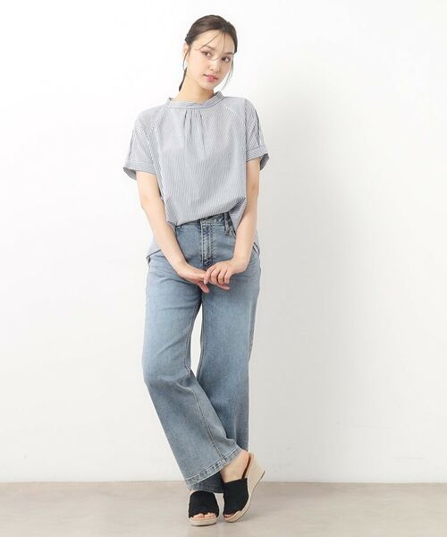 LAURA ASHLEY / ローラ アシュレイ シャツ・ブラウス | 【日本製/ワンマイルウエア】スタンドカラー半袖ブラウス | 詳細11