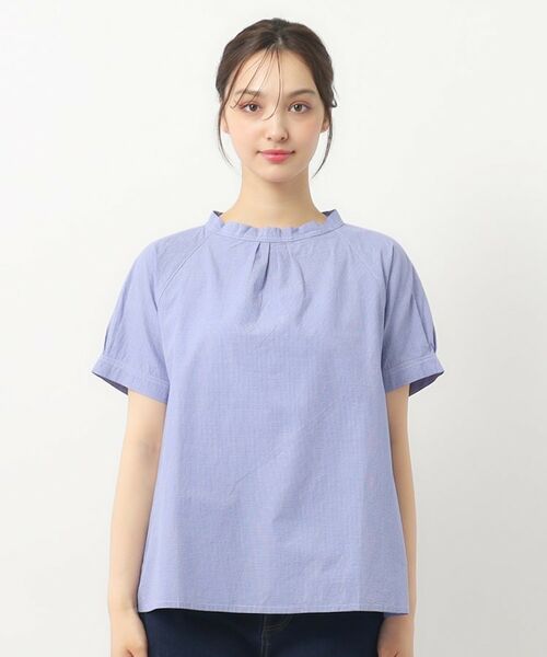 LAURA ASHLEY / ローラ アシュレイ シャツ・ブラウス | 【日本製/ワンマイルウエア】スタンドカラー半袖ブラウス | 詳細13