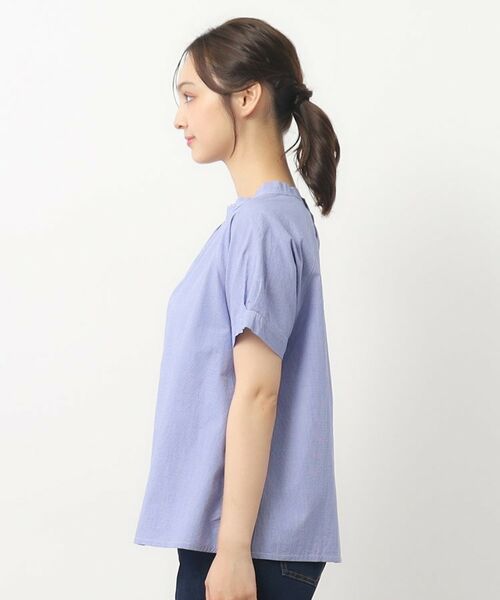 LAURA ASHLEY / ローラ アシュレイ シャツ・ブラウス | 【日本製/ワンマイルウエア】スタンドカラー半袖ブラウス | 詳細14