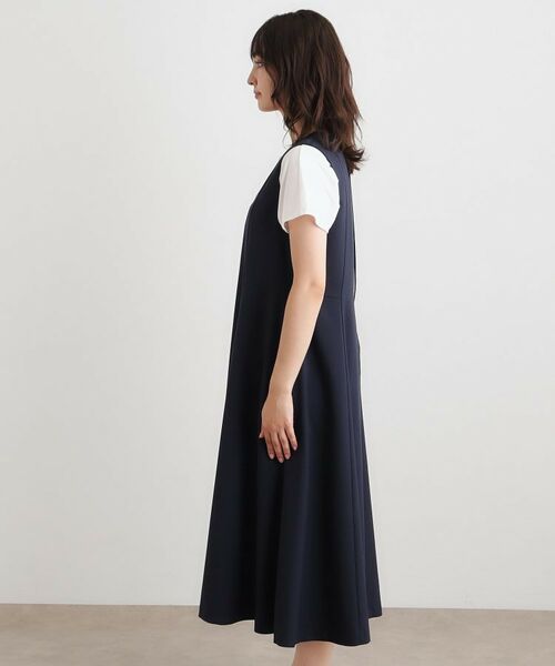 LAURA ASHLEY / ローラ アシュレイ ロング・マキシ丈ワンピース | 【ツイルストレッチ／洗える】Vネックフレアジャンスカ | 詳細10