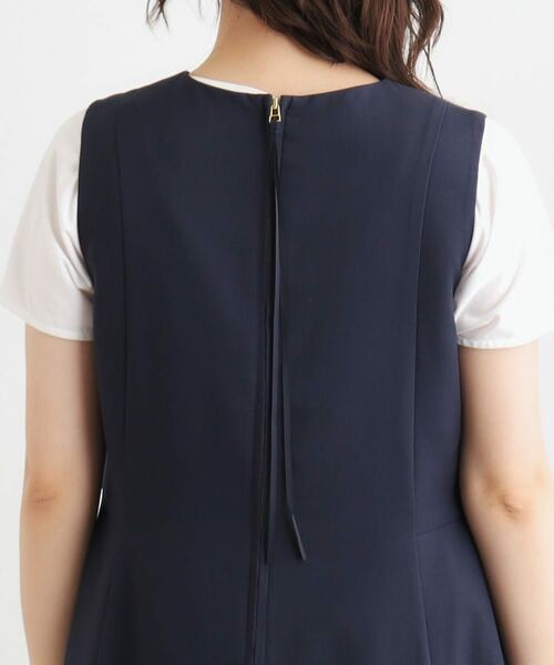 LAURA ASHLEY / ローラ アシュレイ ロング・マキシ丈ワンピース | 【ツイルストレッチ／洗える】Vネックフレアジャンスカ | 詳細13