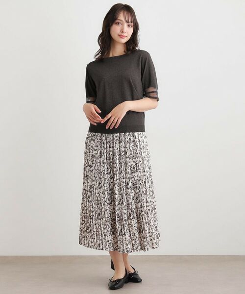 LAURA ASHLEY / ローラ アシュレイ ロング・マキシ丈スカート | 【ウエストゴム／同柄アイテムあり】アイロンワーク スクロール柄 スカート | 詳細2