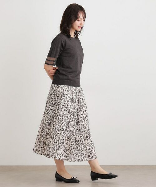 LAURA ASHLEY / ローラ アシュレイ ロング・マキシ丈スカート | 【ウエストゴム／同柄アイテムあり】アイロンワーク スクロール柄 スカート | 詳細3