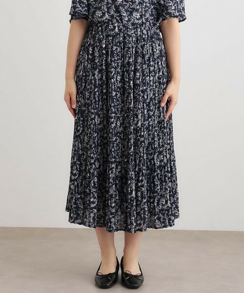 LAURA ASHLEY / ローラ アシュレイ ロング・マキシ丈スカート | 【ウエストゴム／同柄アイテムあり】アイロンワーク スクロール柄 スカート | 詳細9