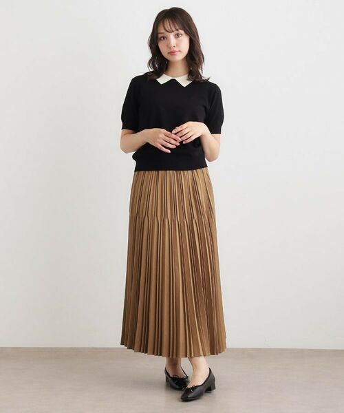 LAURA ASHLEY / ローラ アシュレイ ロング・マキシ丈スカート | 【洗える／ストレッチツイル／ウエストゴム】プリーツスカート | 詳細1